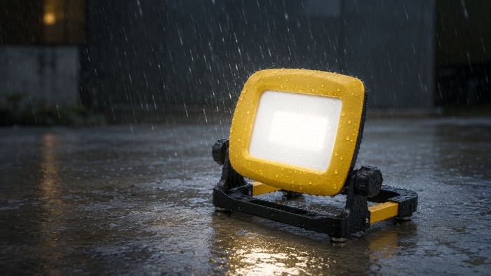 Rechargeable work light with IP rating for portable maintenance use