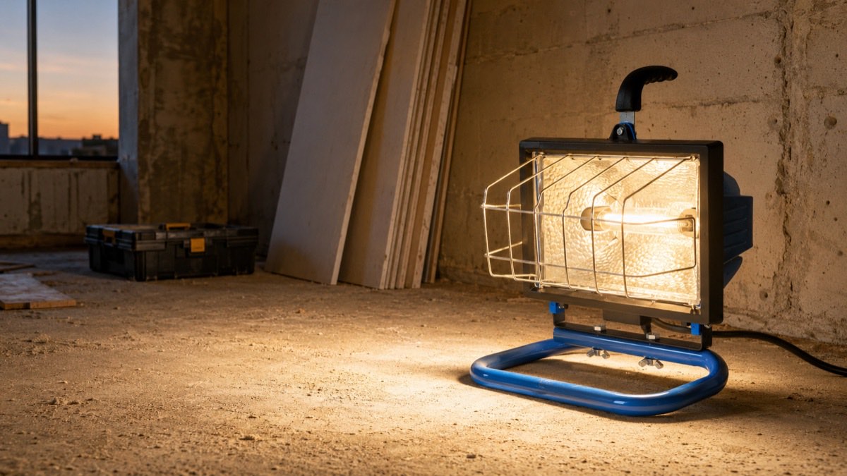 400W halogen work light used for construction and workshop temporary lighting