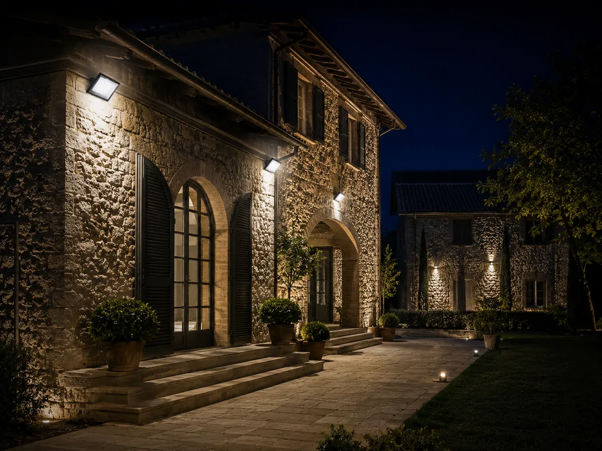 Compact LED Flood Lights used for outdoor building lighting