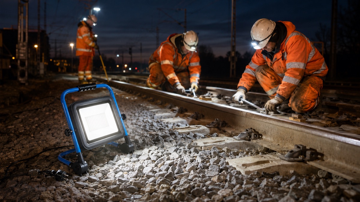 Folding stand LED work light used for construction and maintenance applications