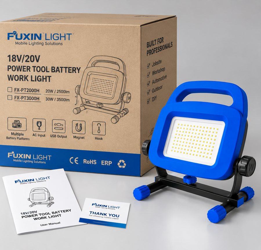 OEM branded packaging for FX-PT power tool battery work light