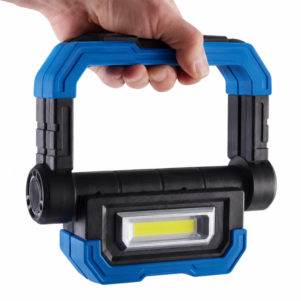 FX-WL016 rechargeable work light showing two adjustable COB panels