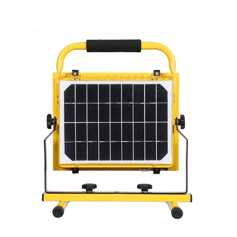 Integrated solar work light rear solar panel view