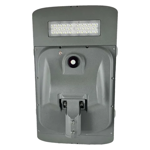 Integrated solar street light back view