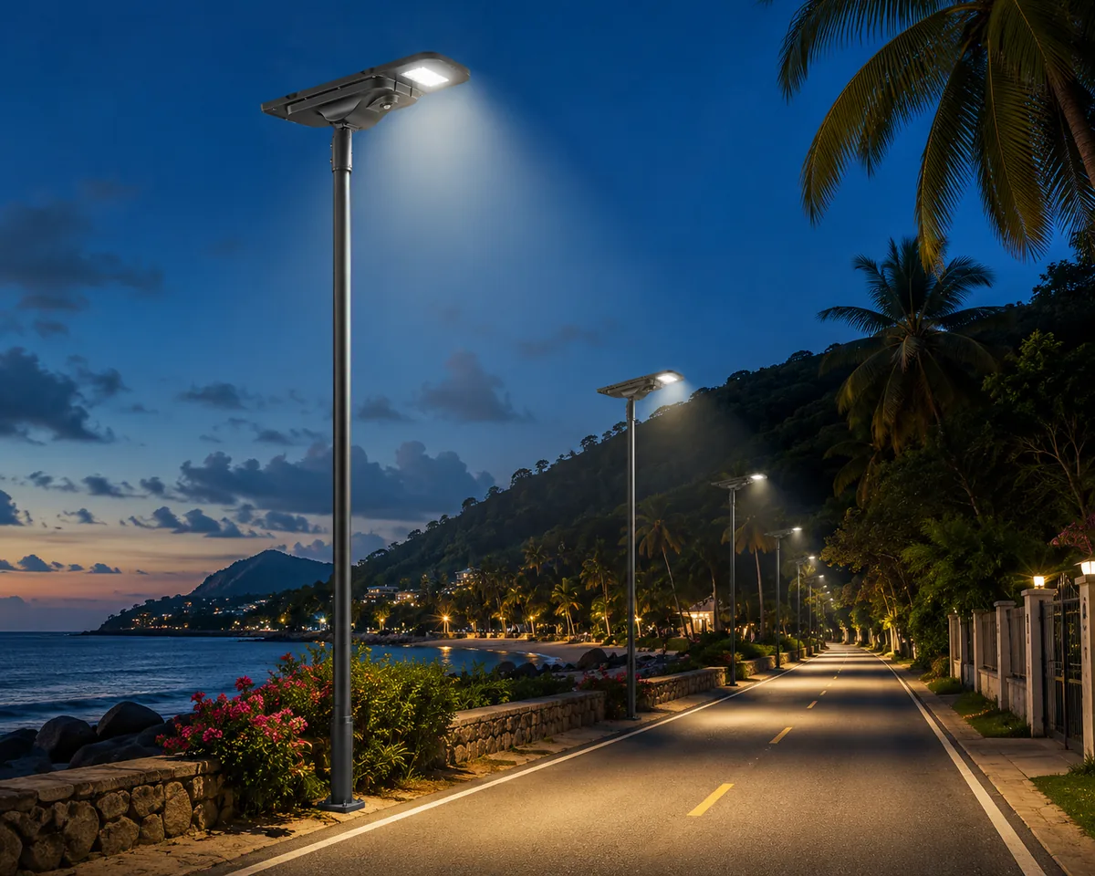 Integrated solar street light application