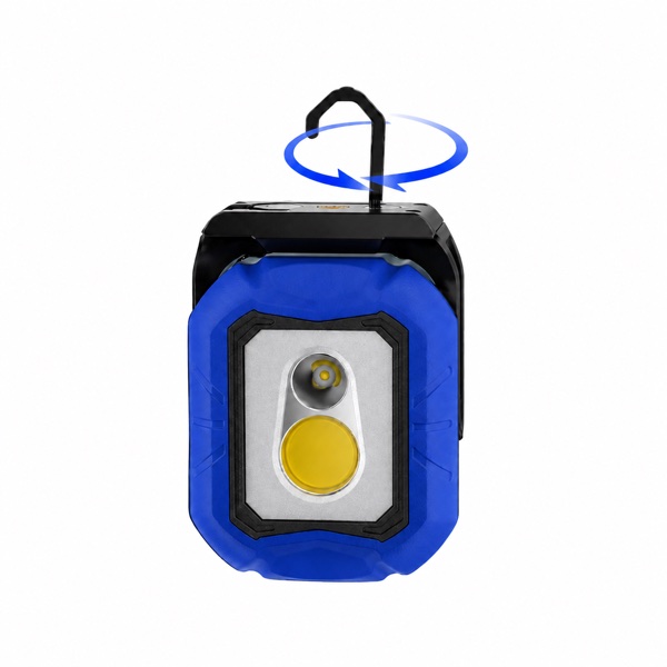 WT-9105 rechargeable work light with 360-degree rotatable hidden hook on a clean white background