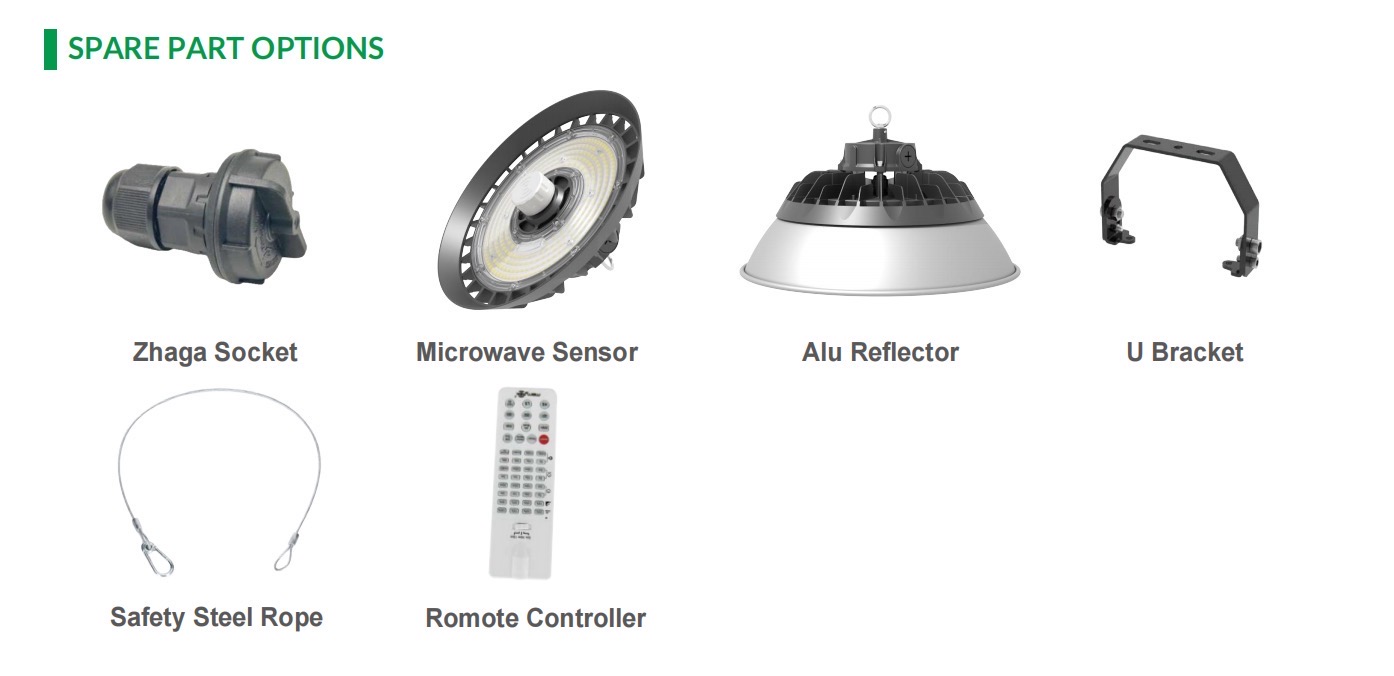 HB21 UFO high bay optional accessories