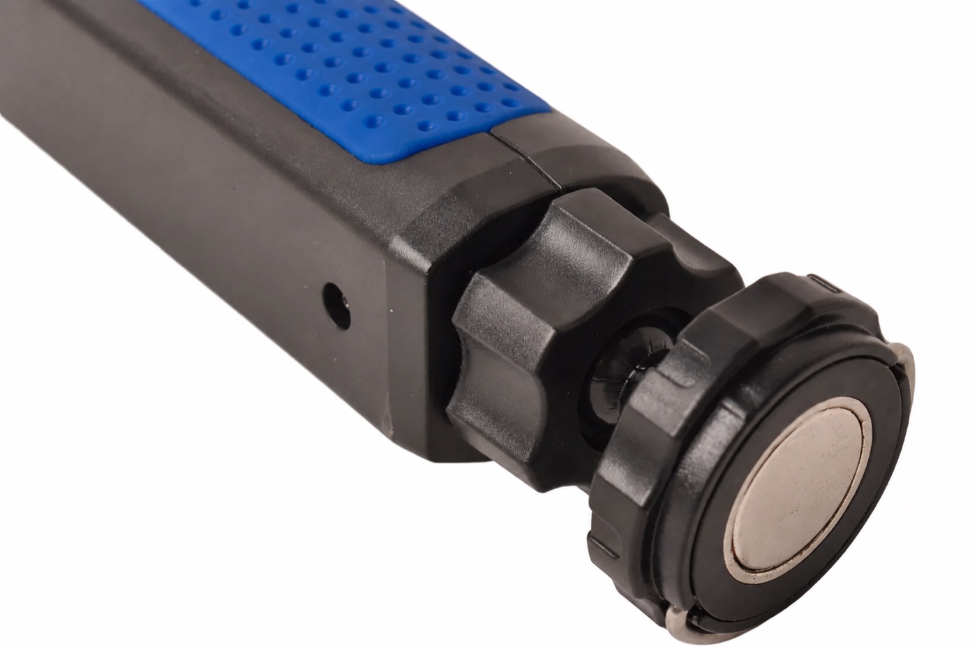 Close-up of the strong magnetic base on the L035 inspection work light