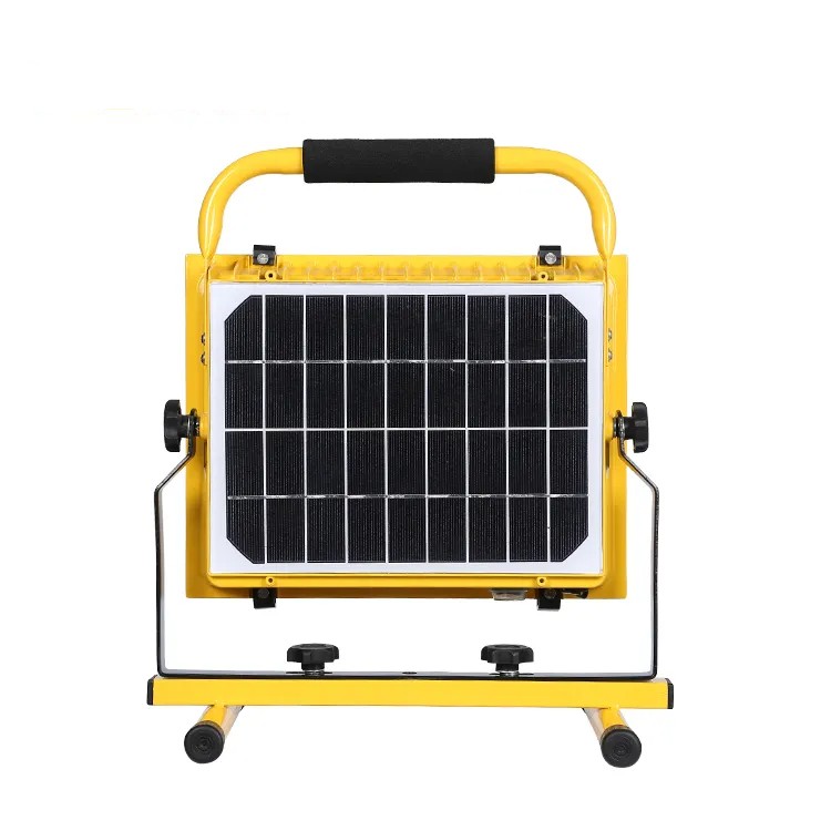 Integrated solar work light rear solar panel view
