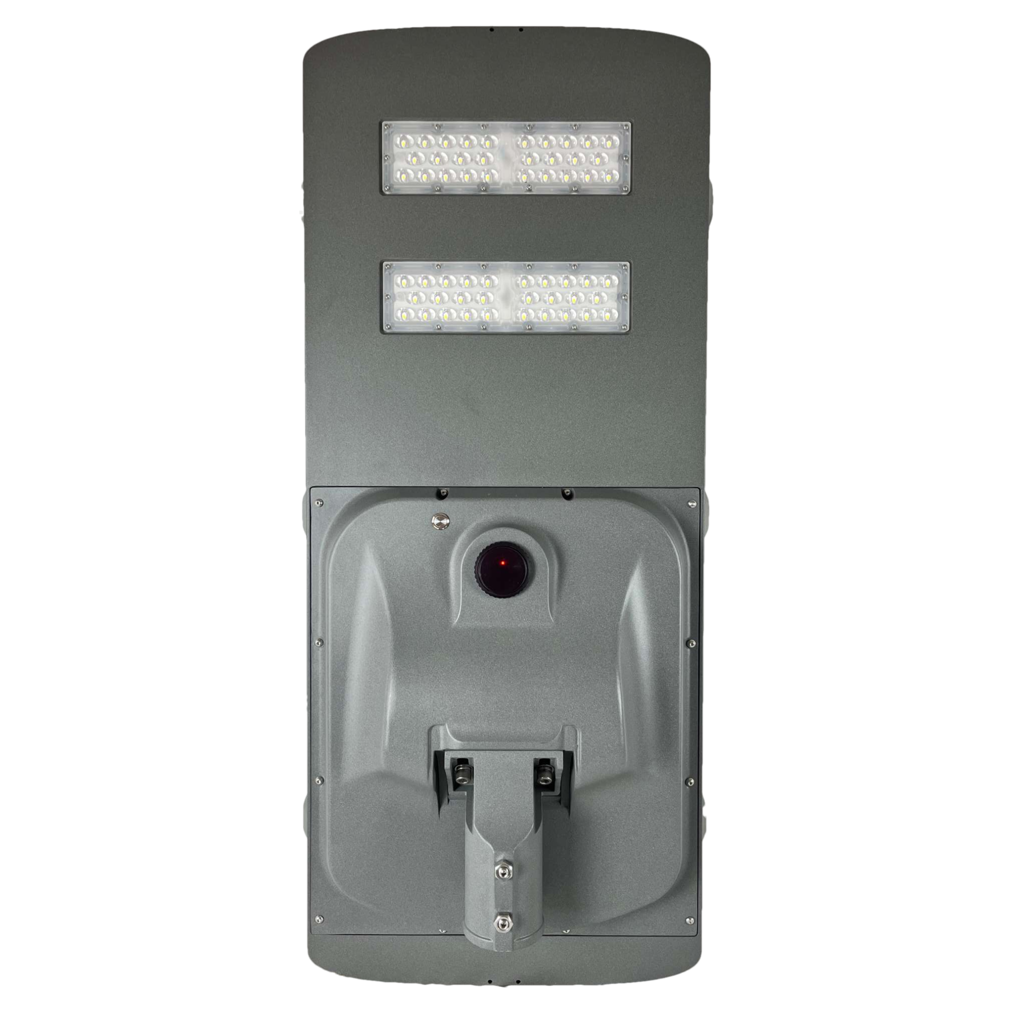 Integrated solar street light angle view