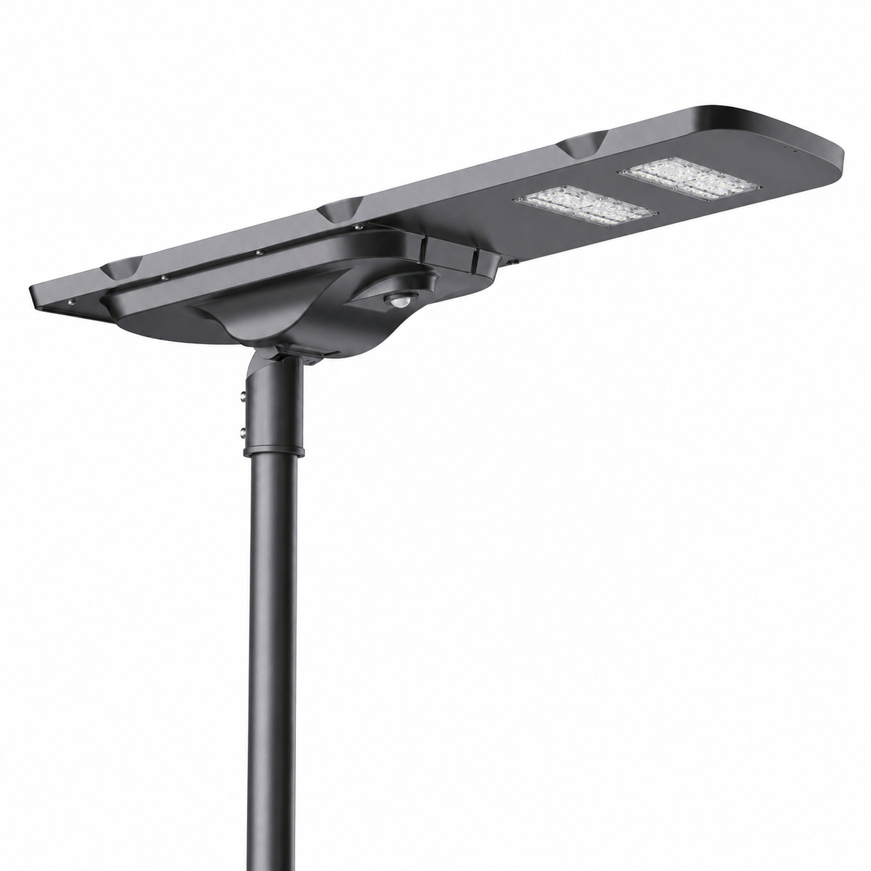 Integrated solar street light front view